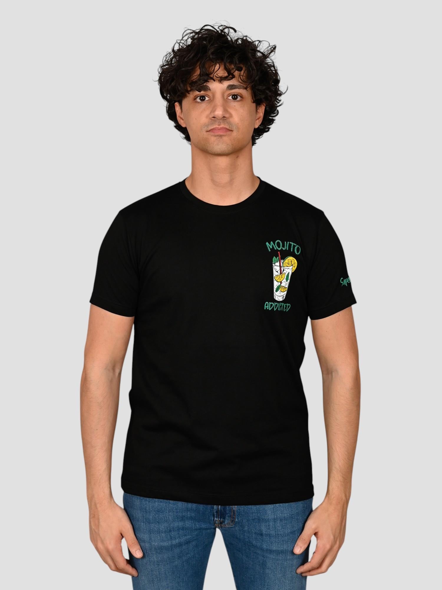 T-shirt A1113 NERO mojito addicted A1113 NERO SUPERCULTURE CLOTHING 