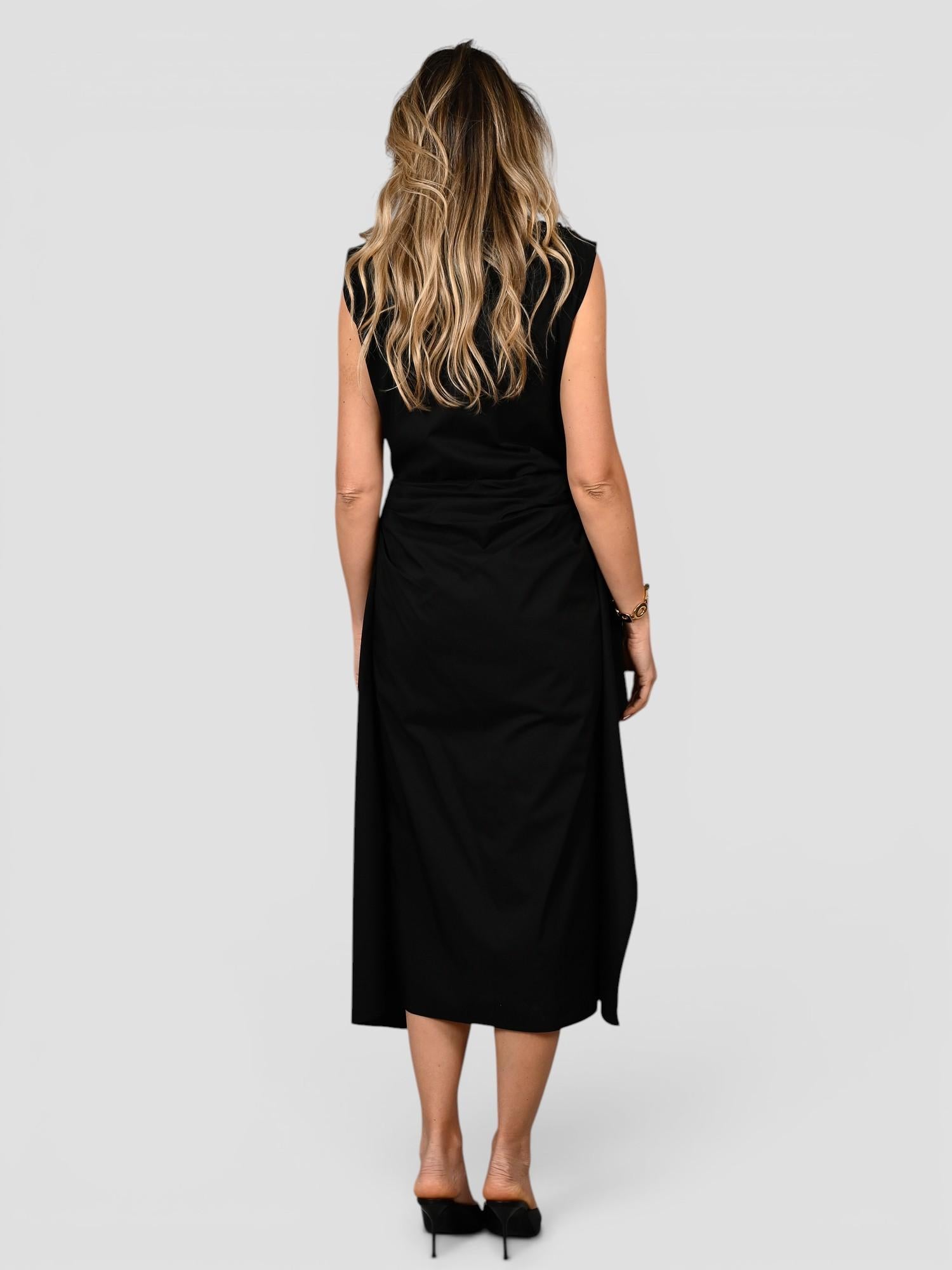 Abito chemisier A100-T011 black pearls A100-T011 BLACK ISABELLE BLANCHE PARIS 