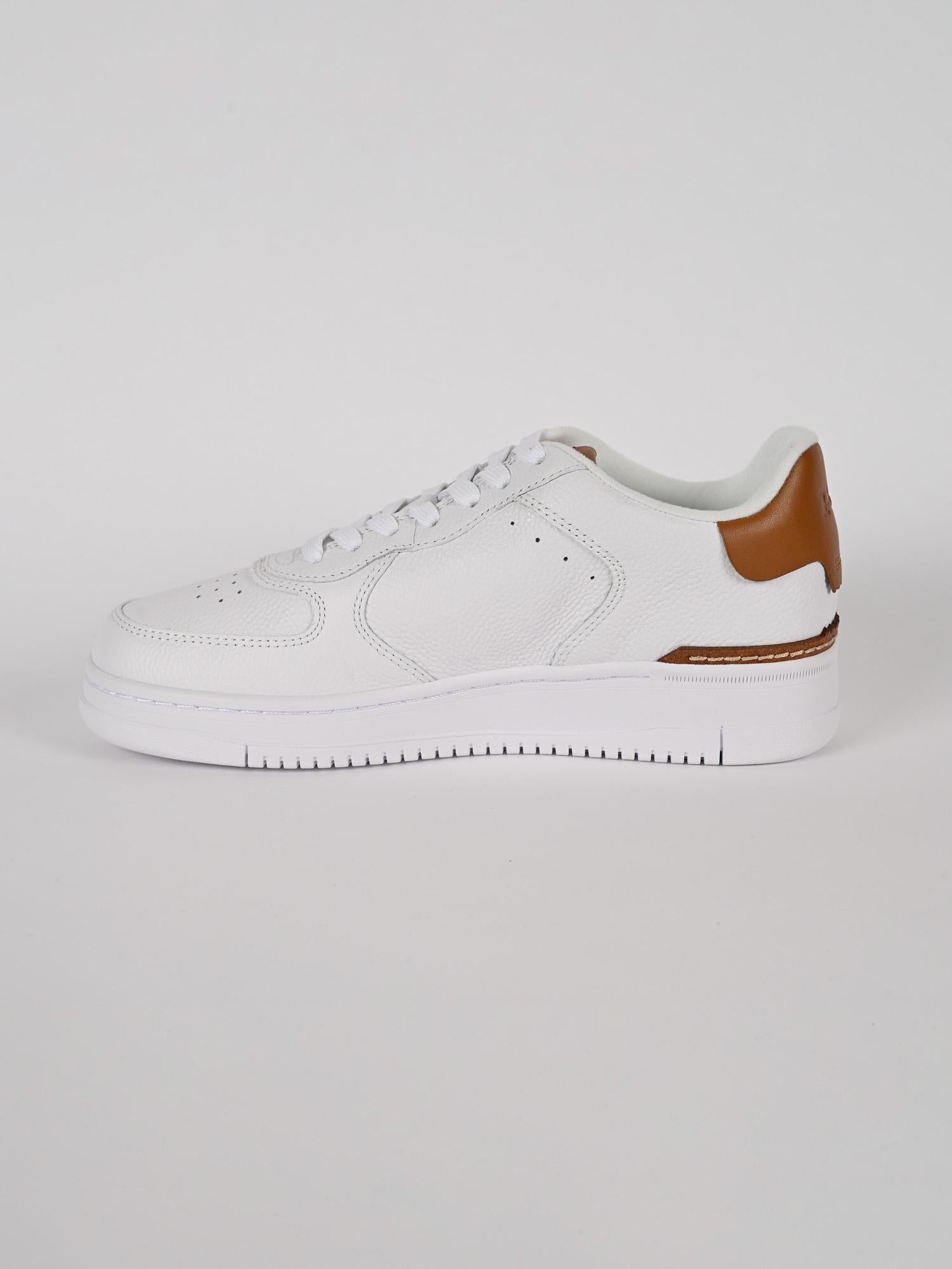 Sneaker masters court pelle bianca cuoio MASTERS CRT SK LTL WHT/TAN POLO RALPH LAUREN 