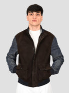 Giubbino ARGO DENIM suede dark brown ARGO DENIM DARK BROWN THE JACK LEATHERS 
