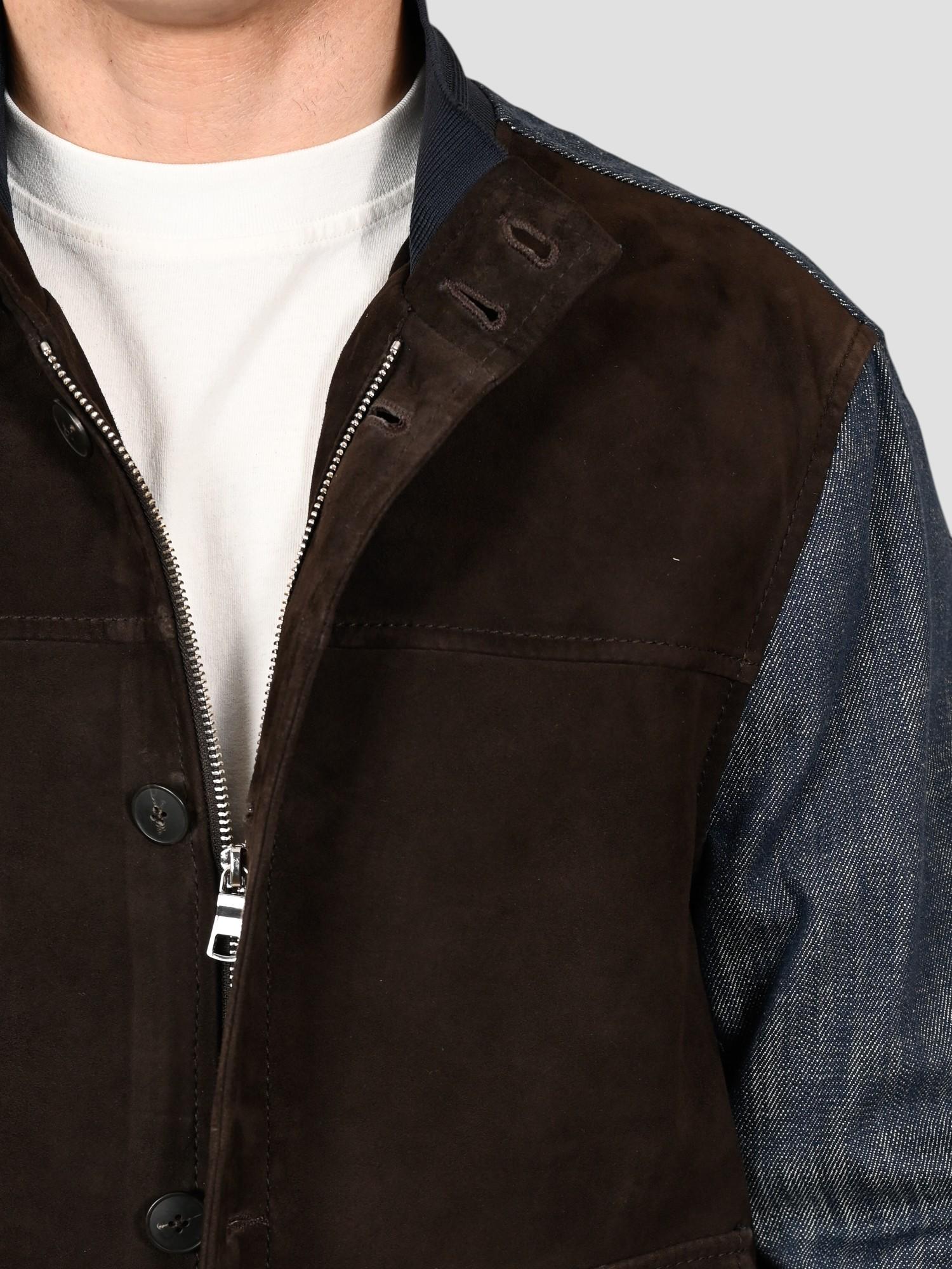 Giubbino ARGO DENIM suede dark brown ARGO DENIM DARK BROWN THE JACK LEATHERS 