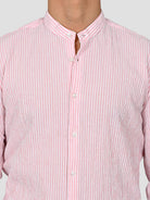 Camicia coreana ZF24 8158 rigata rossa ZF248158 005 MARCUS 