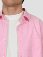 Shirt button down OXFORD NEW stripe SHIRT BOTTON WHITE PINK ROY ROGER'S 