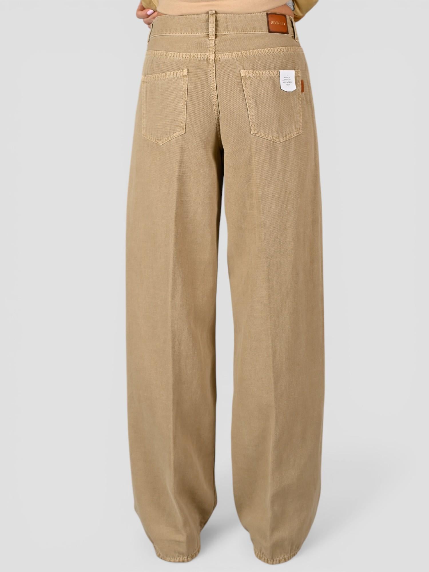 Pantalone sabbia ANNA 2410 wide leg ANNA 2410C0184 T0003 SIVIGLIA 