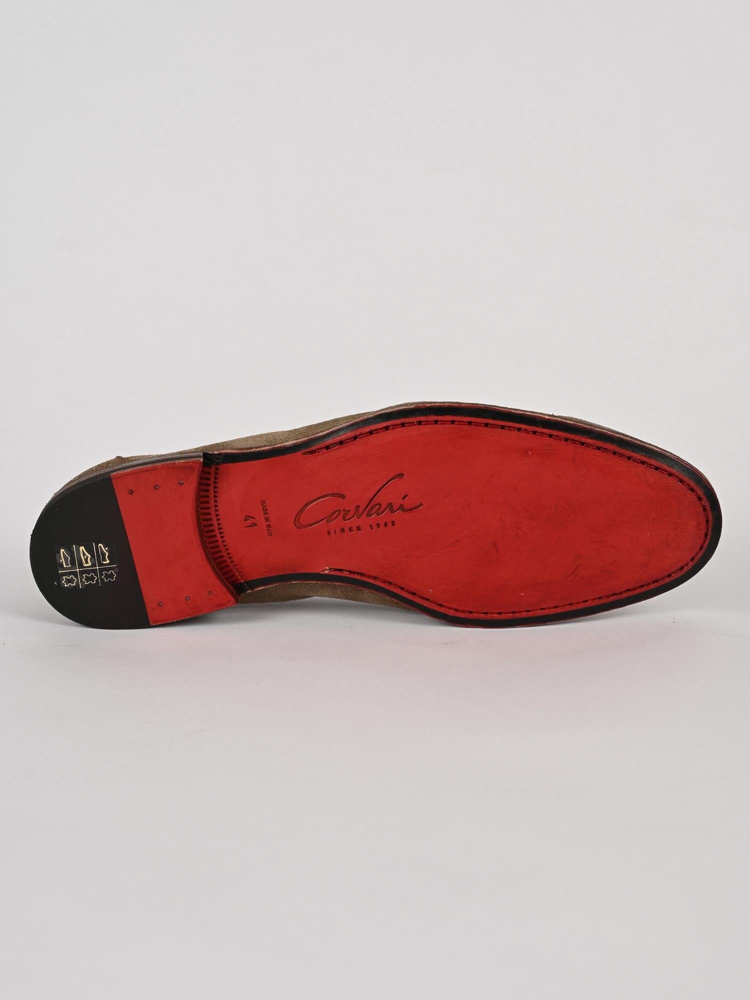 Moccasino uomo tortora con nappine 1856VELOUR 2011 TORTORA CORVARI 