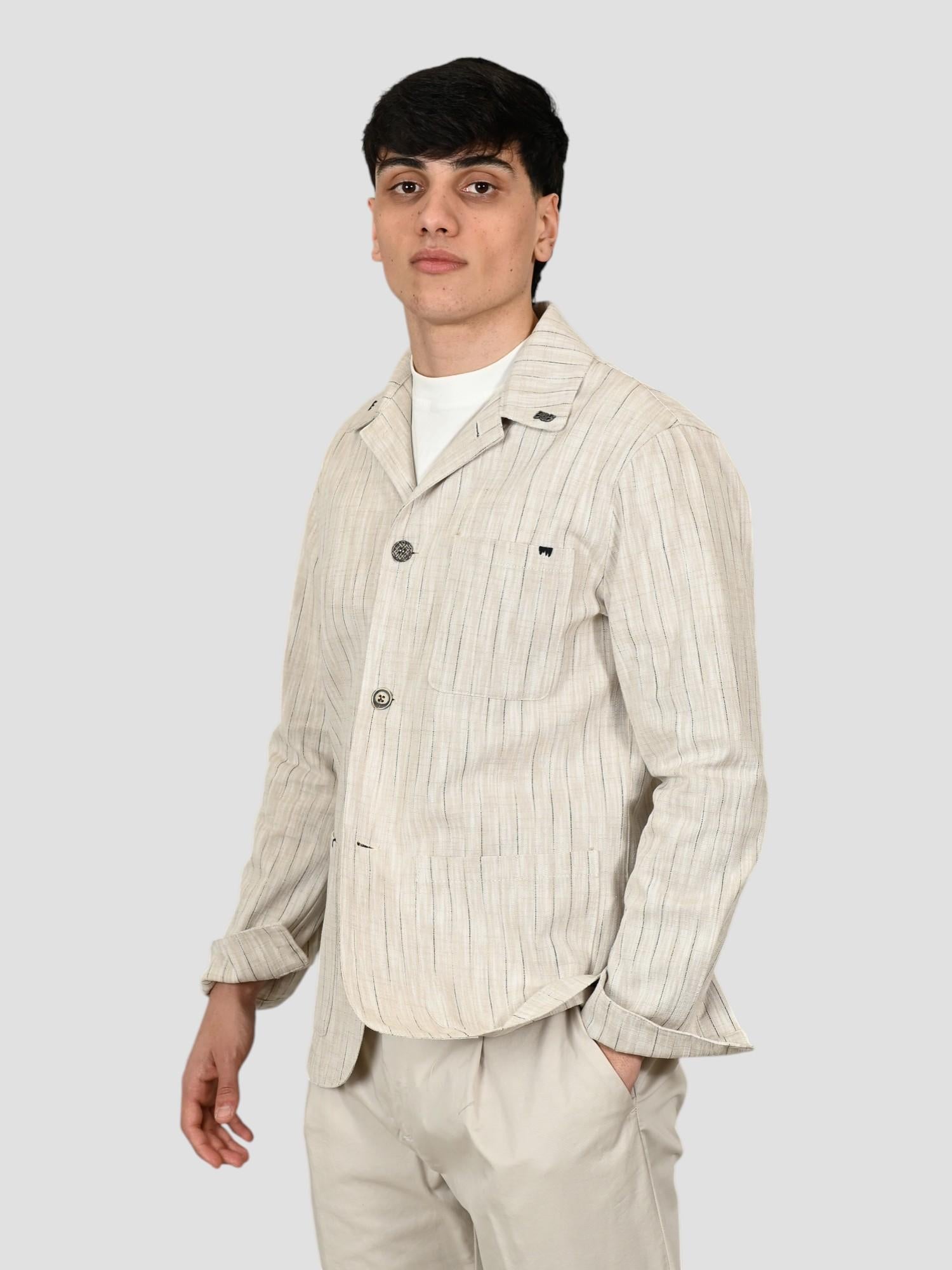 Giacca sabbia JONES 565 rigata JONES565 SABBIA BOB 