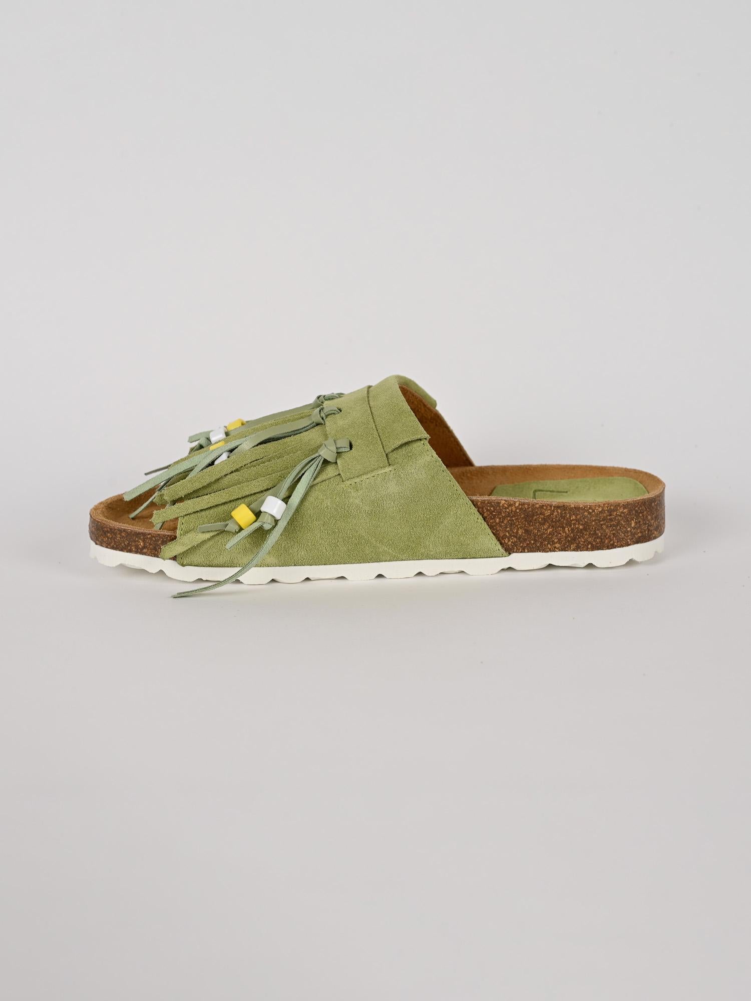Ciabatta frange MAITE PASTEL suede menta MAITE PASTEL MENTA LAGOA 