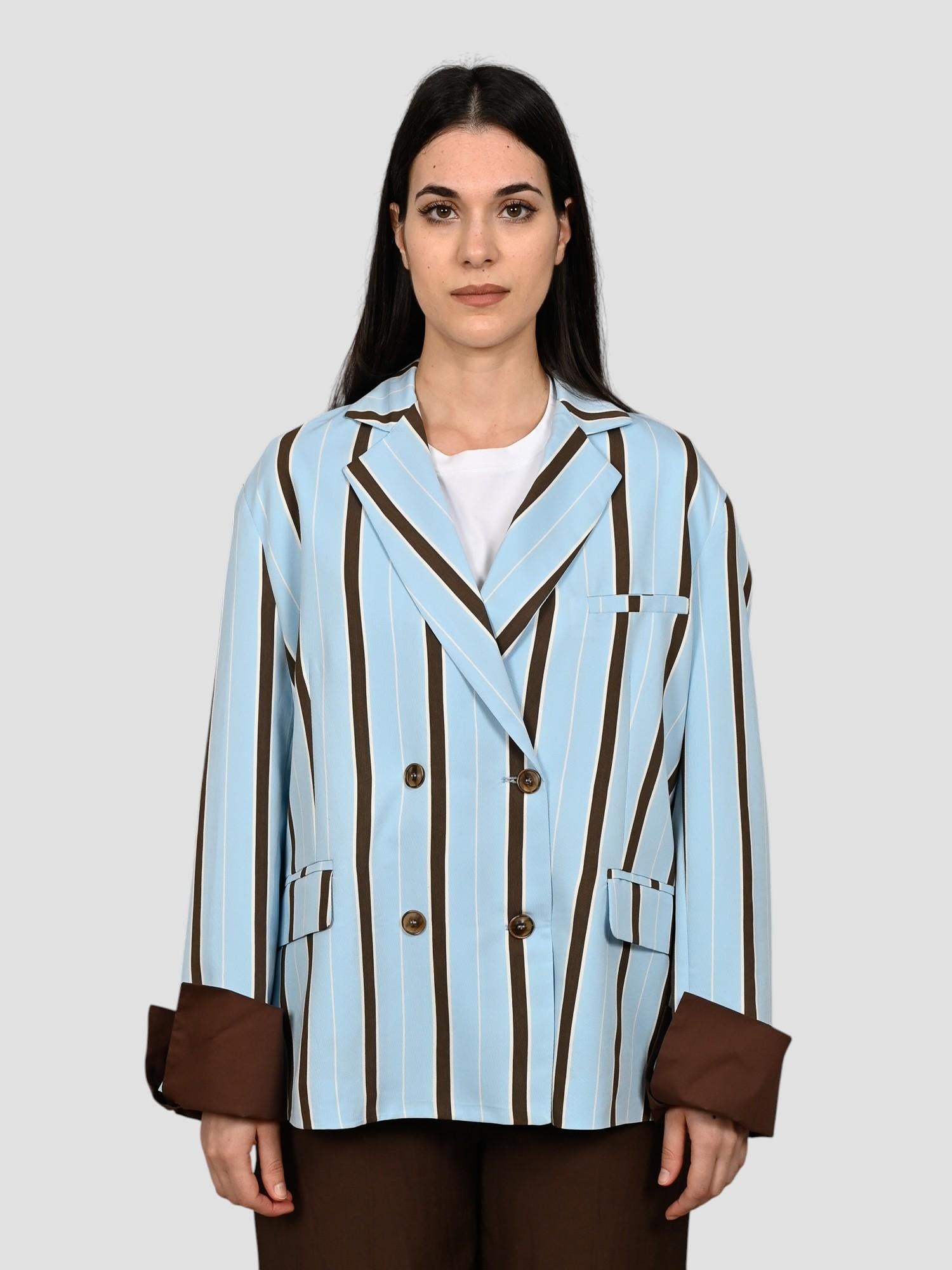 Giacca celeste 25B7381 gessata over 25B7381 RIGATA TENSIONE IN 