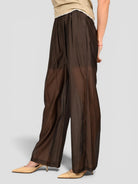 Pantalone marrone WW31821 mussola WW31821 MARRONE WHITE WISE 