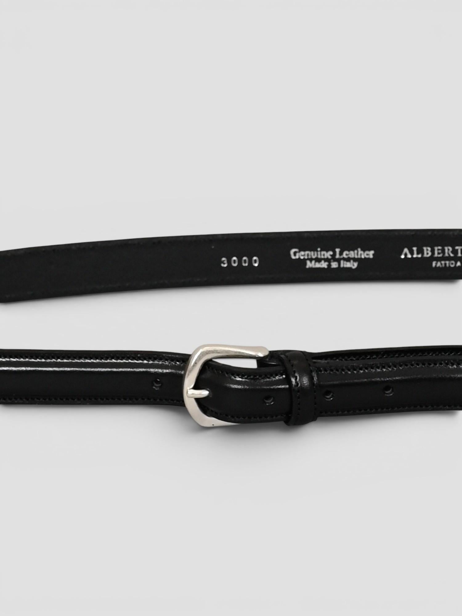 Cintura artigianale 3000 25 pelle nera 3000/25 NERO ALBERTO LUTI 