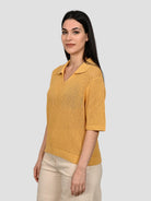 Polo ocra ARGANALF maglia skipper ARGANAFL 013 ECRU ECOALF 