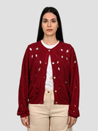 Cardigan giacca WW31065 ciliegio traforato WW31065 CILIEGIO WHITE WISE 