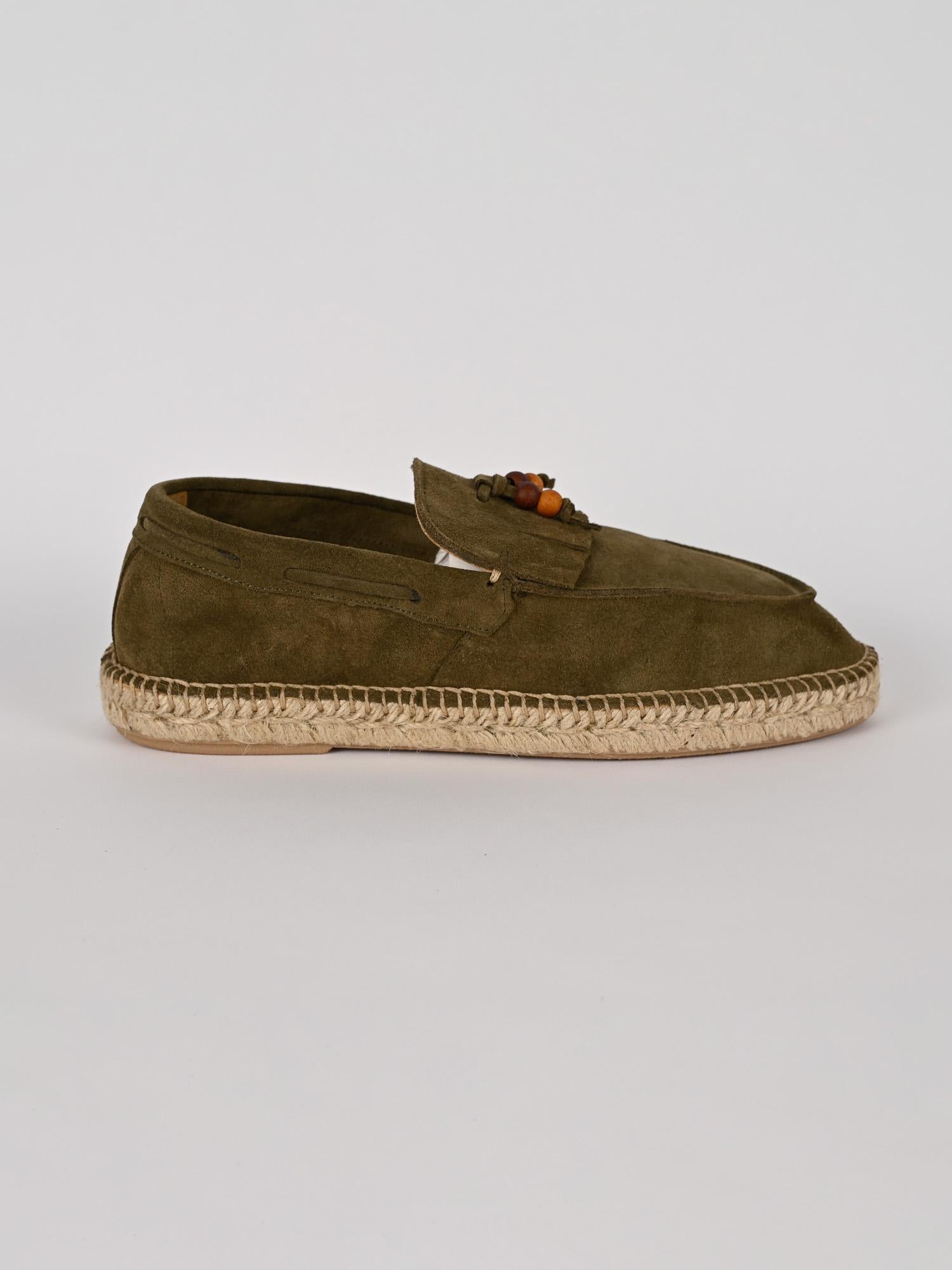 Mocassino frangia LOAFER TREBOL verde bosco suede LOAFER FRANGIA TREBOL LAGOA 