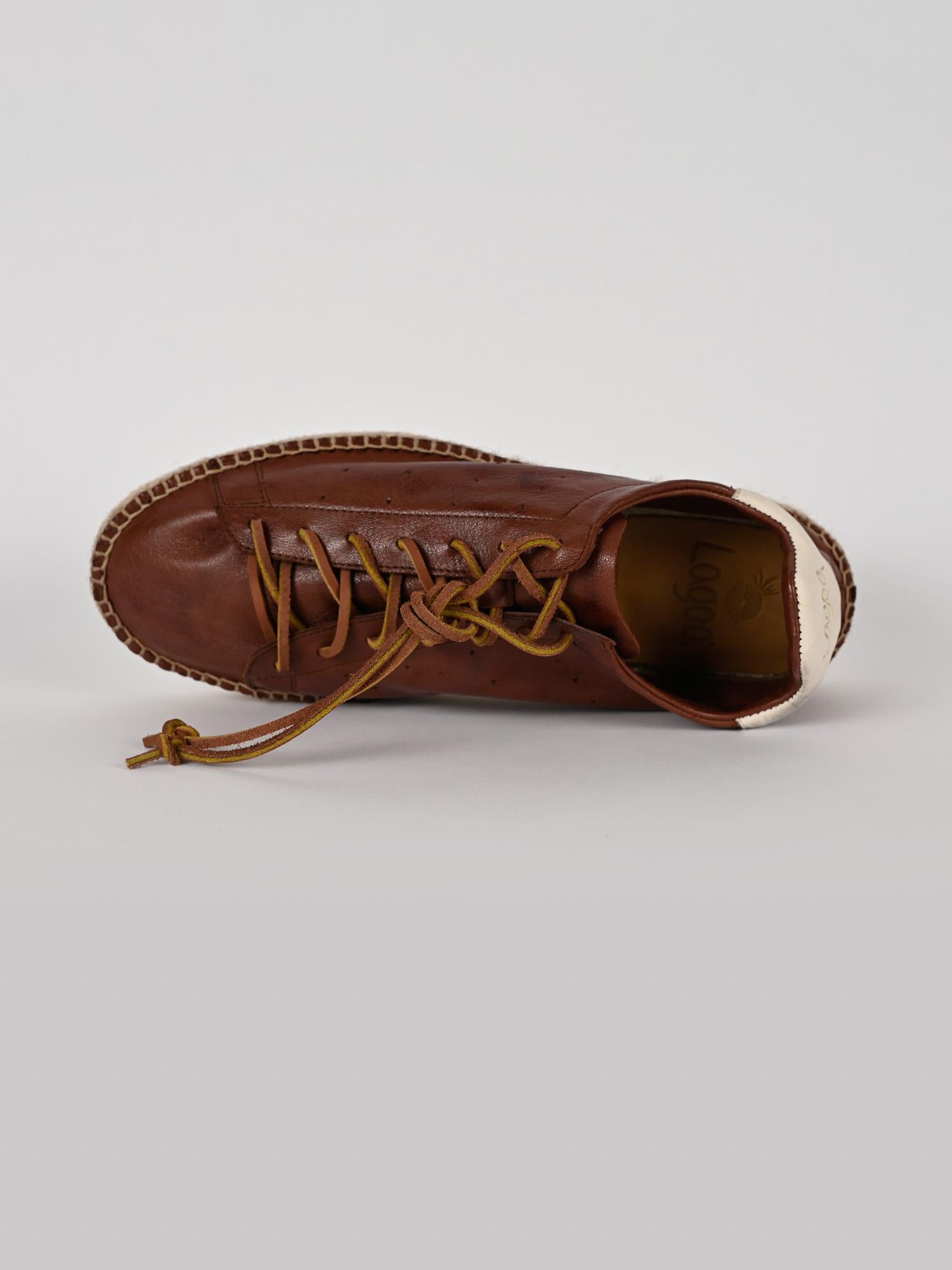 Espadrillas stringata LYON CUT BROWN pelle lavata LYON CUT BROWN LAGOA 