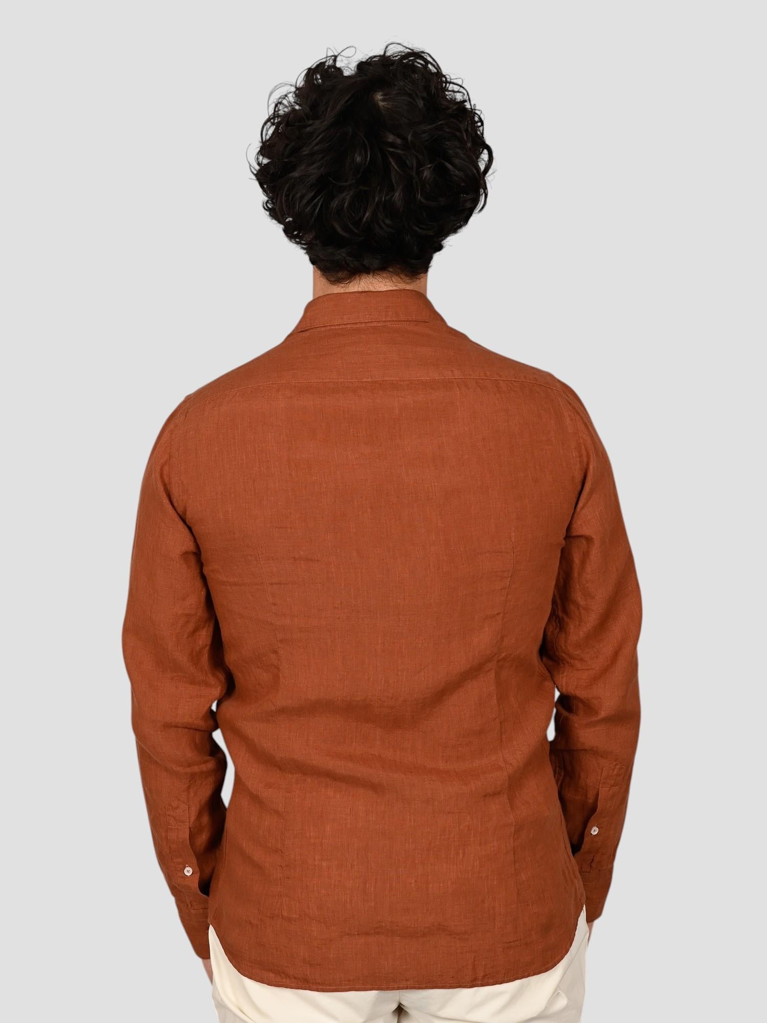 Camicia tabacco 16W4 8837 puro lino 16W48837 009 MARCUS 