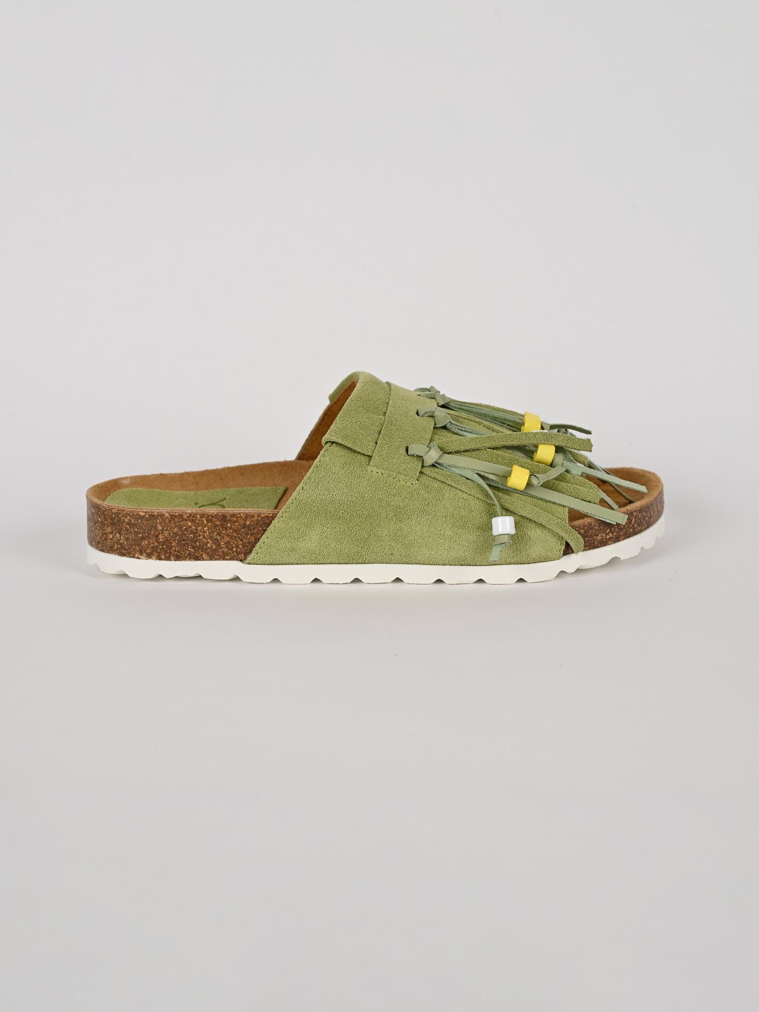 Ciabatta frange MAITE PASTEL suede menta MAITE PASTEL MENTA LAGOA 