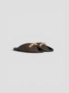 Mule pelle 8641 CHOCOLATE inserto metallico 8641 CHOCOLATE CORRIDONI MILANO 
