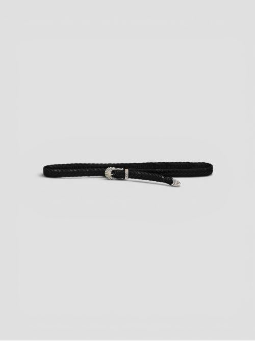 Cintura artigianale TRECCIA NERA pelle TRECCIA 025 NERO ALBERTO LUTI 