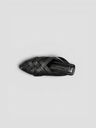 Mule pelle 8565 BLACK intrecciata fascia larga 8565 BLACK CORRIDONI MILANO 