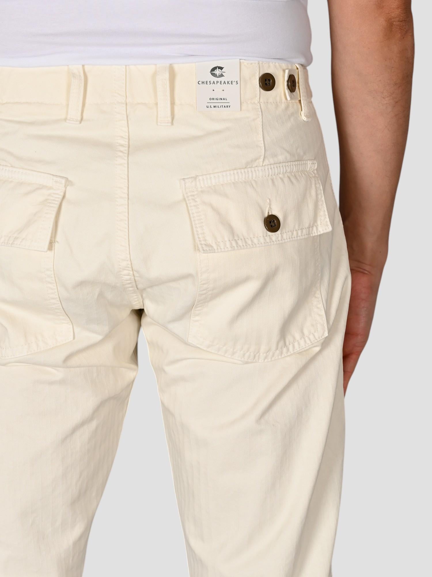 Pantalone cream FATIGUE HERRINGBONE FATIGUE HBT CREAM CHESAPEAKE'S 