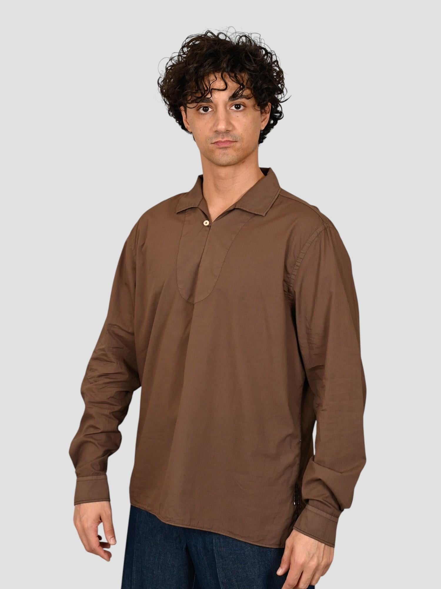 Camicia mussola SMKLTH marrone leggera SMKLTH6UA1 MARRONE TINTORIA MATTEI 