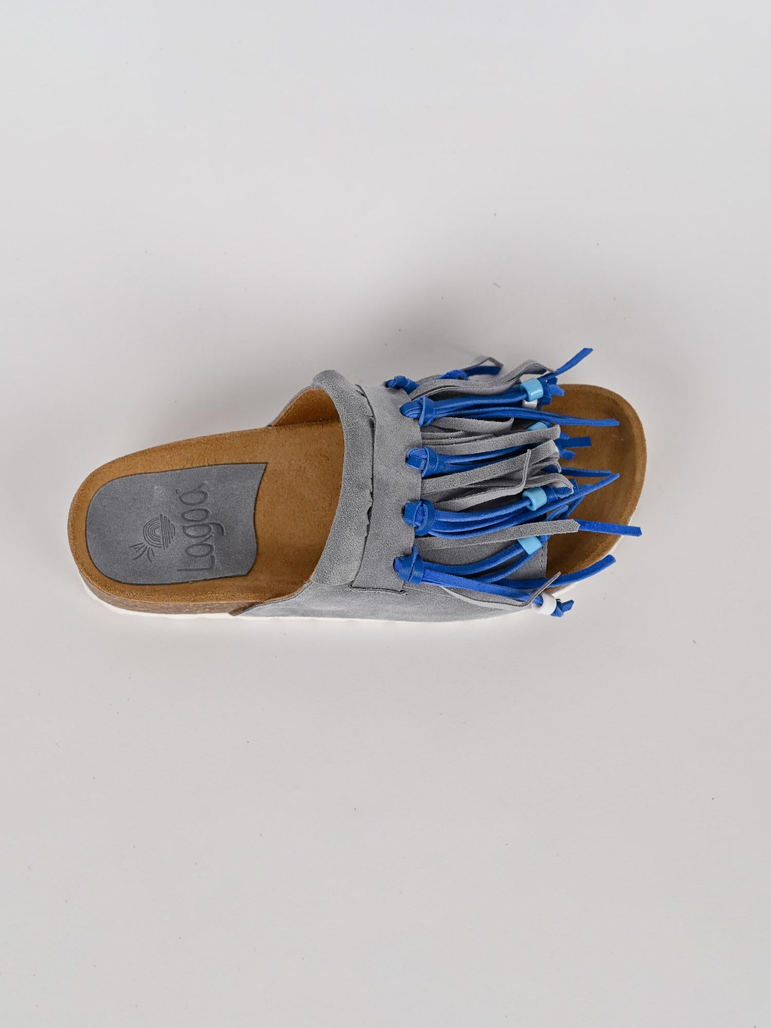 Ciabatta frange MAITE PASTEL suede denim MAITE PASTEL DENIM LAGOA 