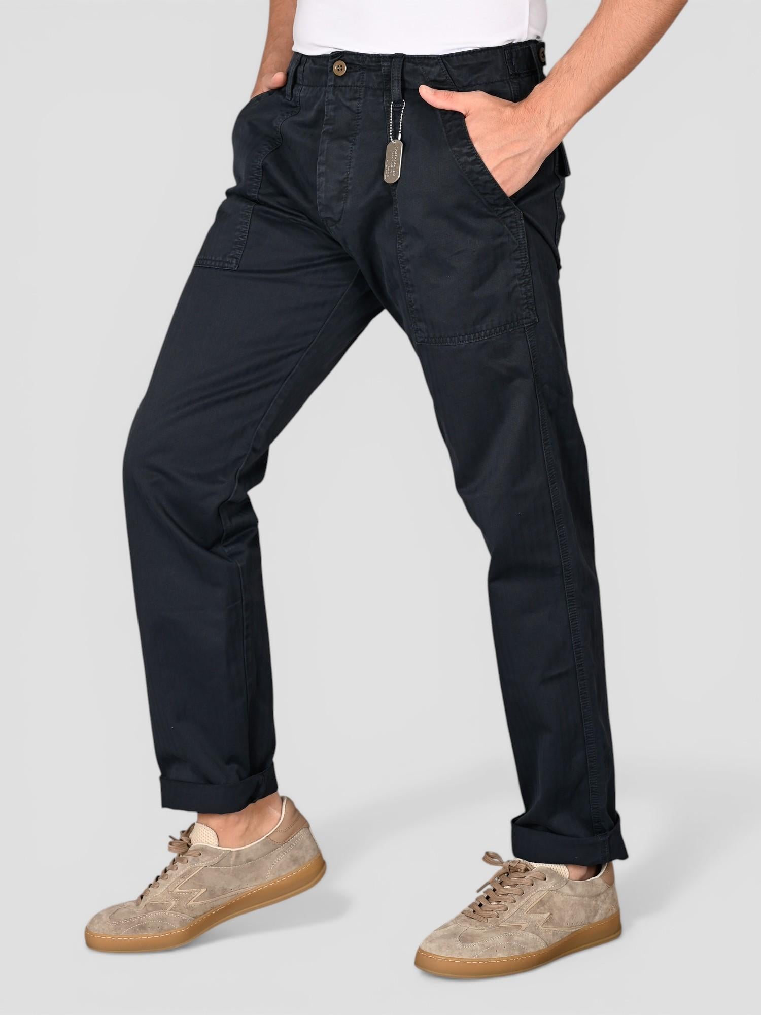 Pantalone blu navy FATIGUE HERRINGBONE FATIGUE HBT BLUE NAVY CHESAPEAKE'S 