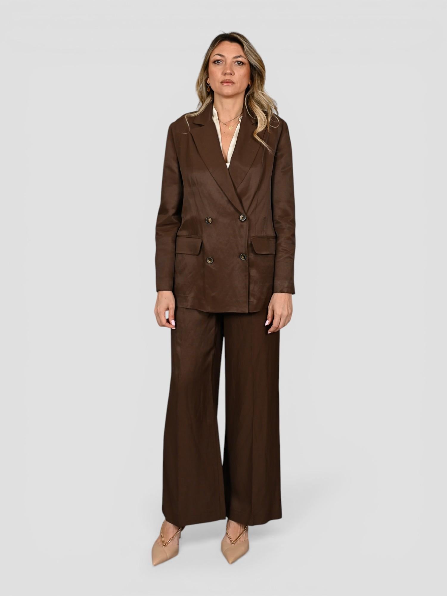 Blazer cioccolato AN31122U viscosa lino AN31122U MARRONE ANITIE' 