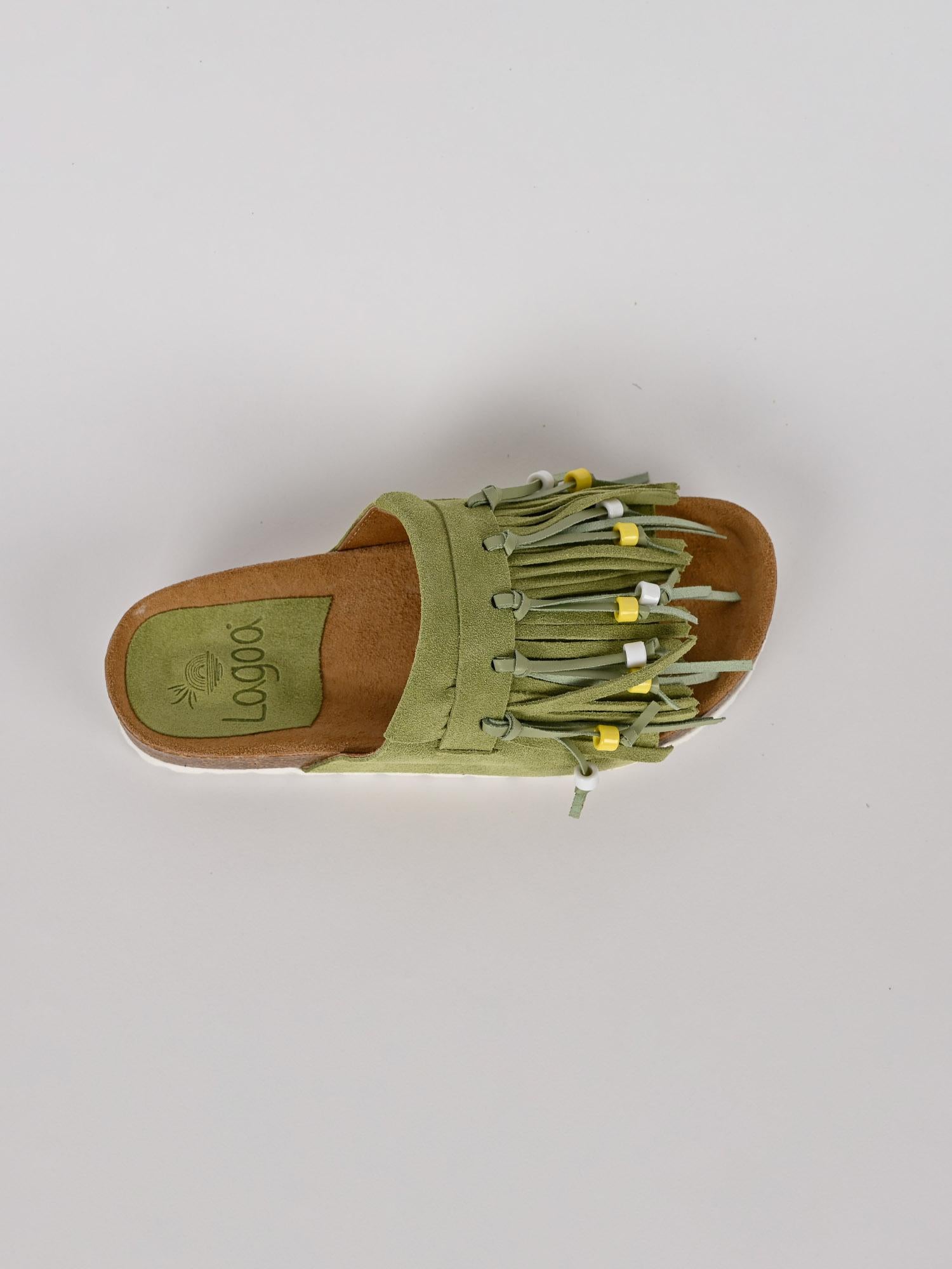 Ciabatta frange MAITE PASTEL suede menta MAITE PASTEL MENTA LAGOA 