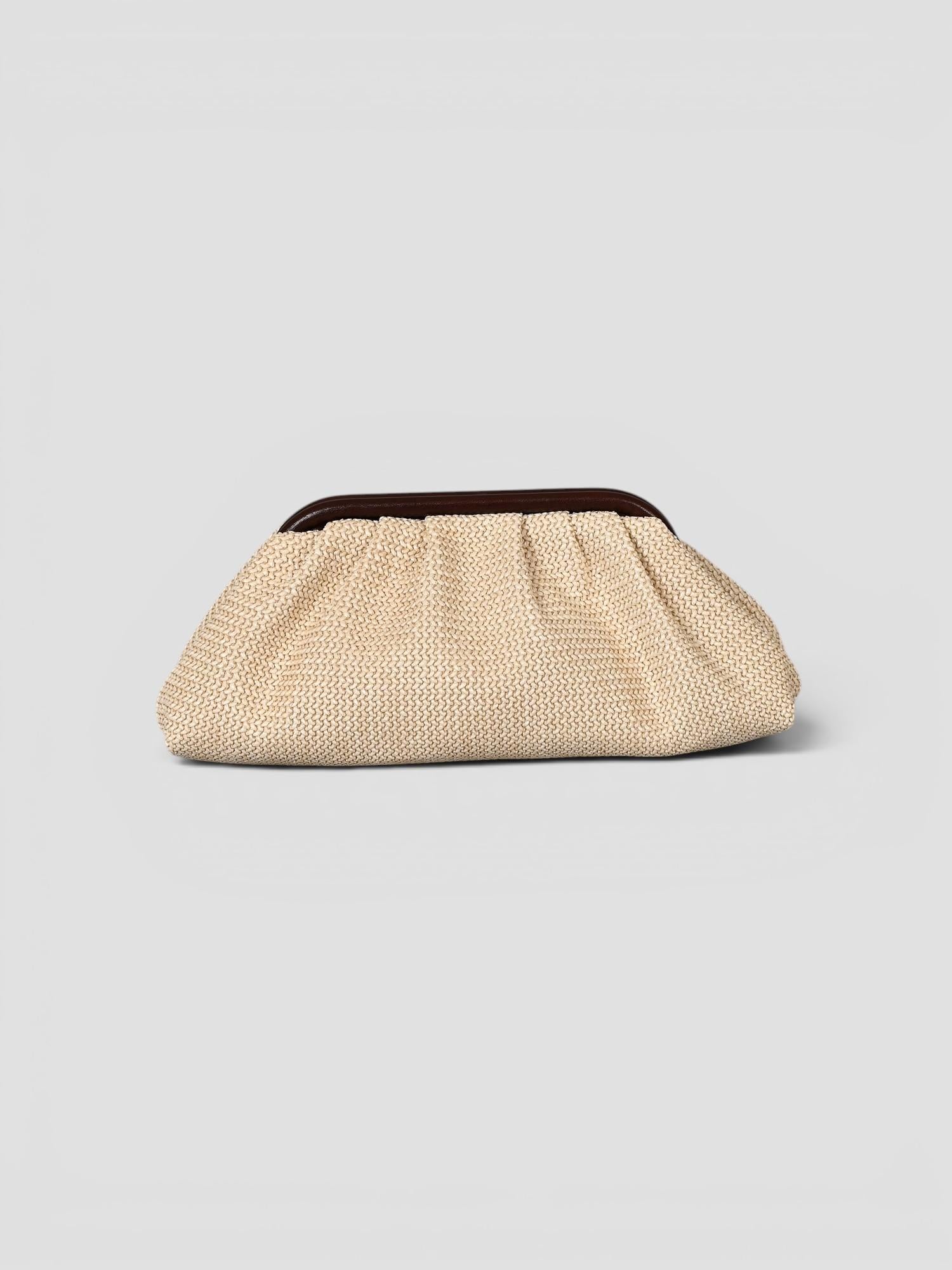 Clutch rafia artigianale con tracollina in pelle CLUTCH RAFIA ALBERTO LUTI 