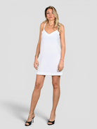Abito bianco WW31665 con perle WW31665 BIANCO WHITE WISE 