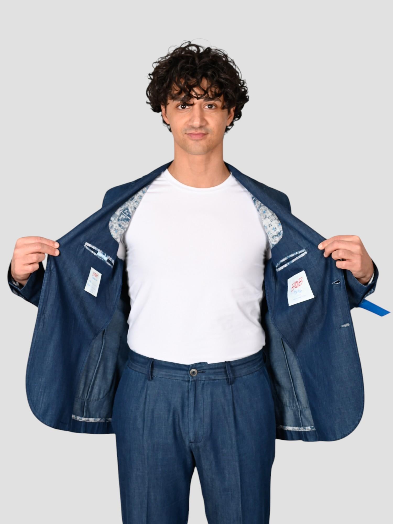 Abito denim SUIT 539 lino cotone SUIT539 DENIM BOB 
