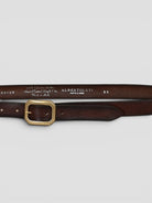 Cintura pelle 933 MORO fibbia ottone 933/25 MORO ALBERTO LUTI 