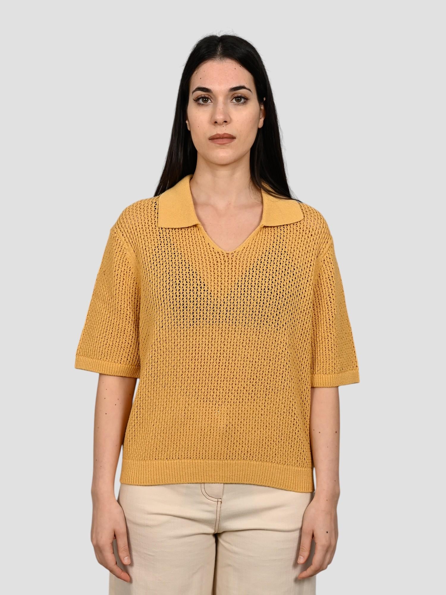 Polo ocra ARGANALF maglia skipper ARGANAFL 013 ECRU ECOALF 