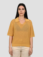 Polo ocra ARGANALF maglia skipper ARGANAFL 013 ECRU ECOALF 
