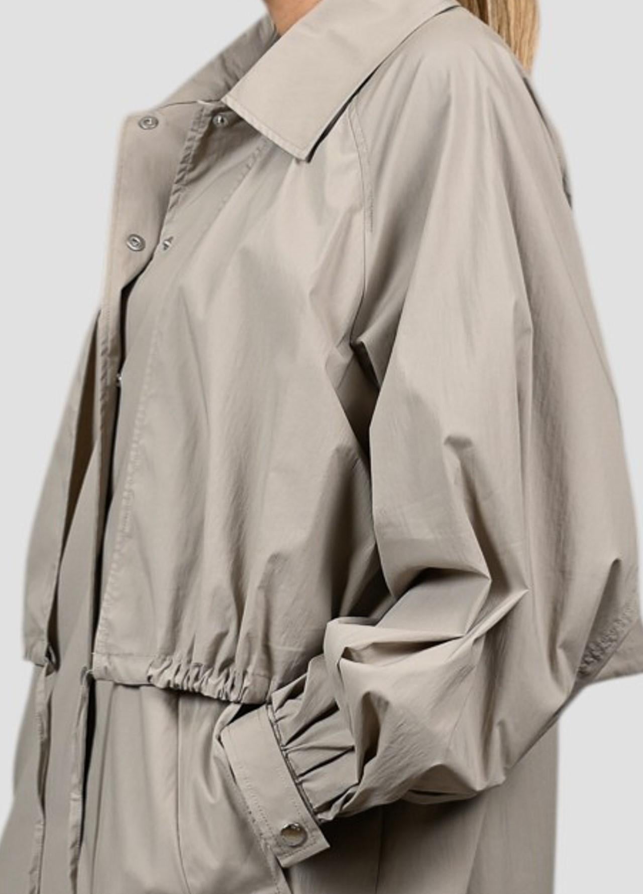 Spolverino lungo J031 T002 dettagli arricciati J031-T002 GRIGIO ISABELLE BLANCHE PARIS 