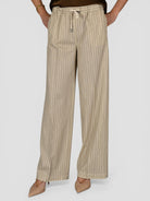 Pantalone donna FD3922 gessato FD3922 CREMA CIRCOLO 1901 