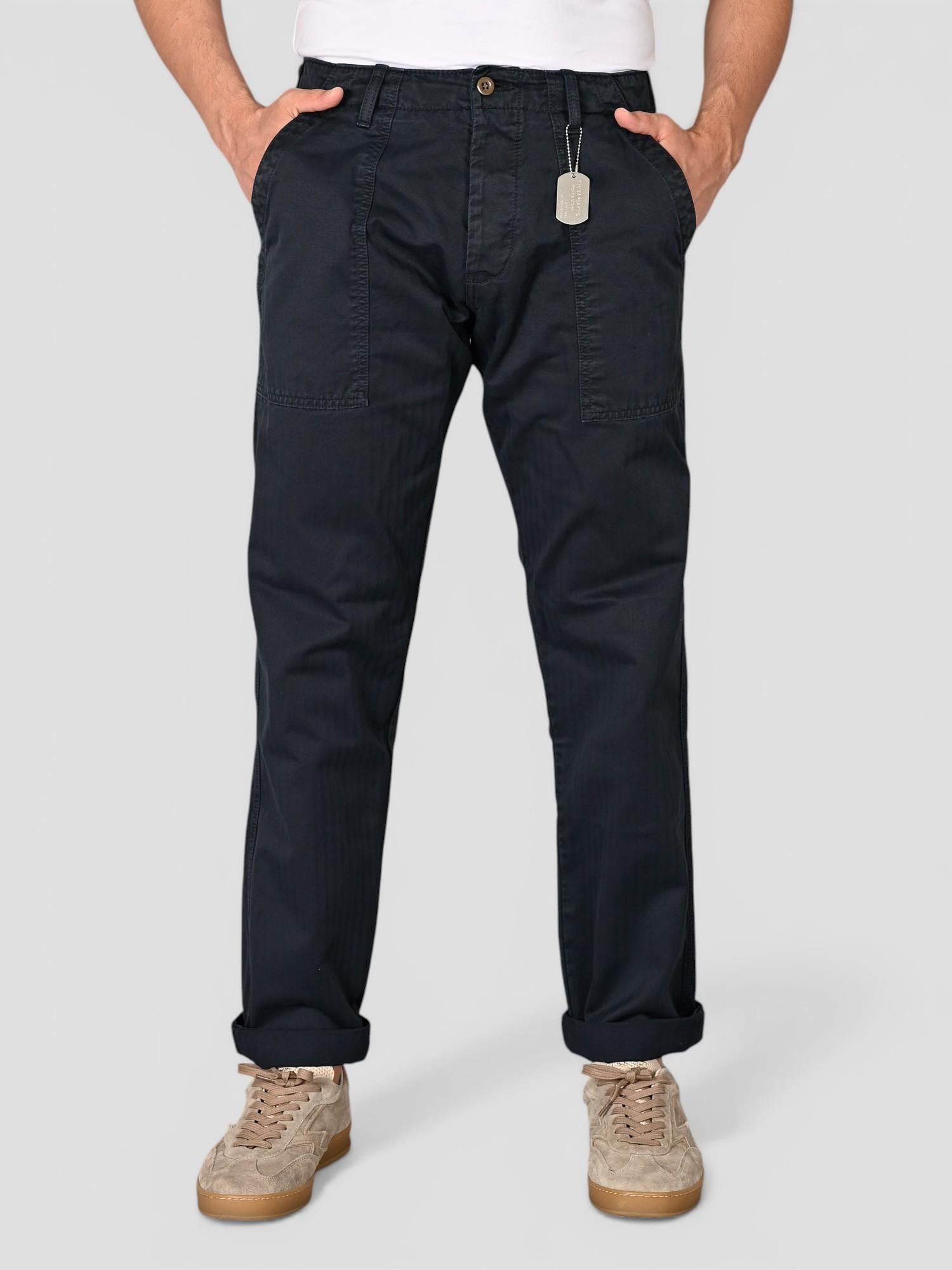 Pantalone blu navy FATIGUE HERRINGBONE FATIGUE HBT BLUE NAVY CHESAPEAKE'S 