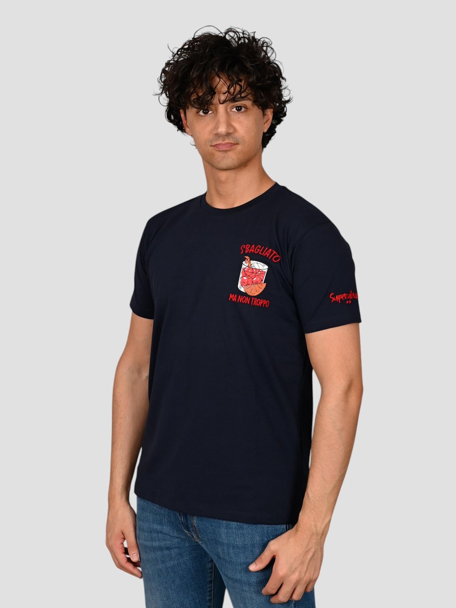 T-shirt A1117 BLU sbagliato ma non troppo A1117 BLU SUPERCULTURE CLOTHING 