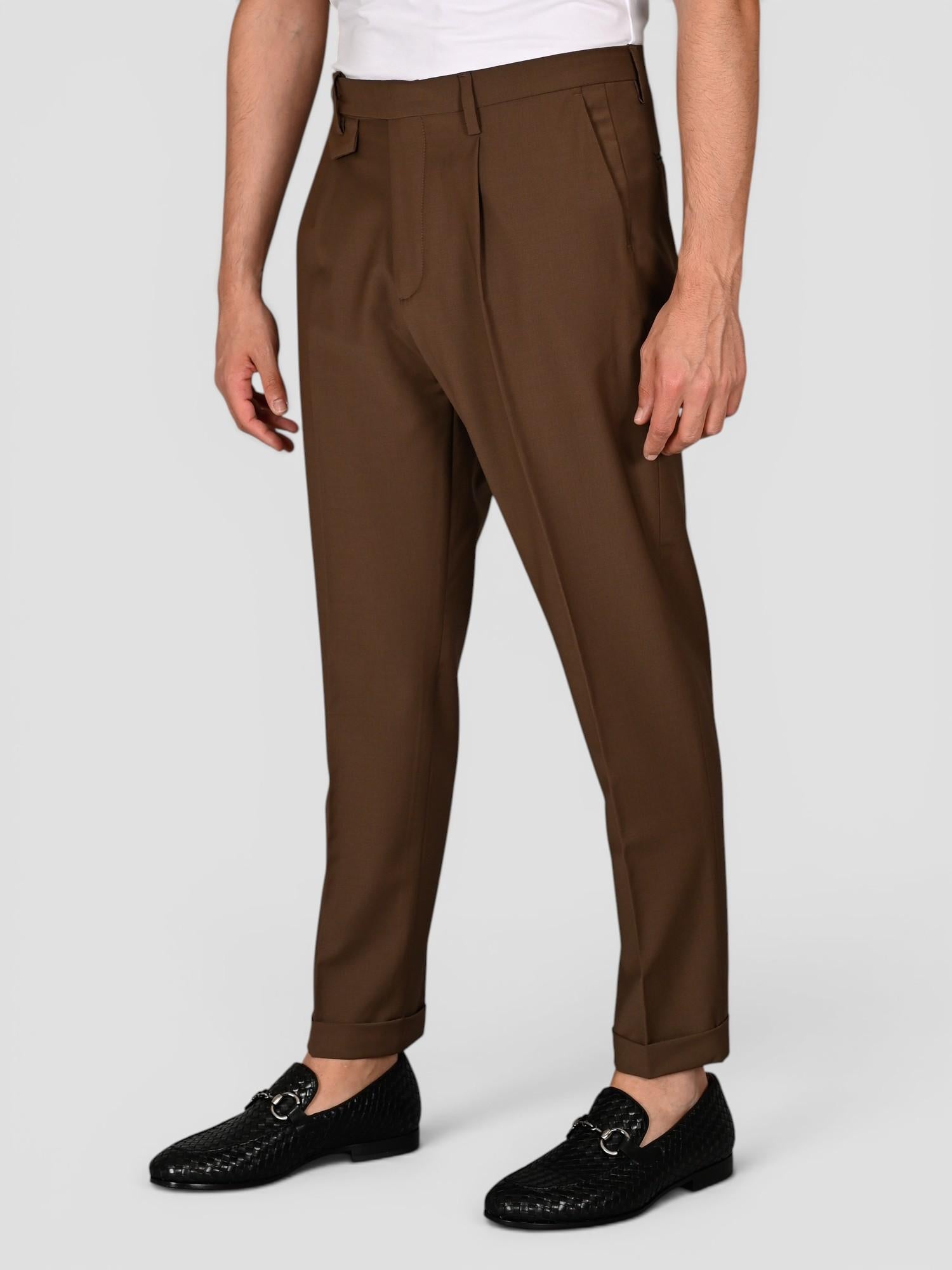 Pantalone moka GABRIELT 244 fresco lana FRANCESCOT244 MOKA VANDOM 