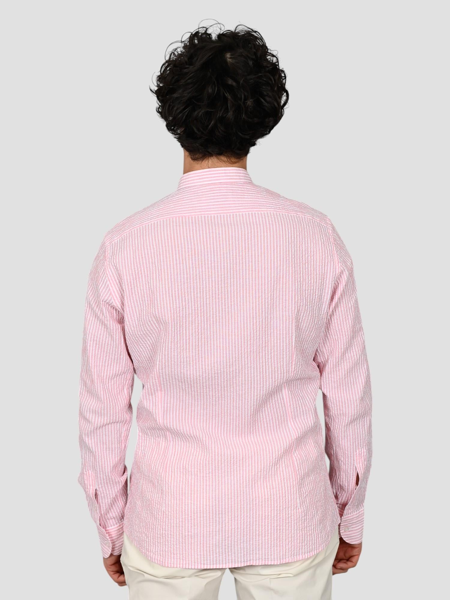 Camicia coreana ZF24 8158 rigata rossa ZF248158 005 MARCUS 