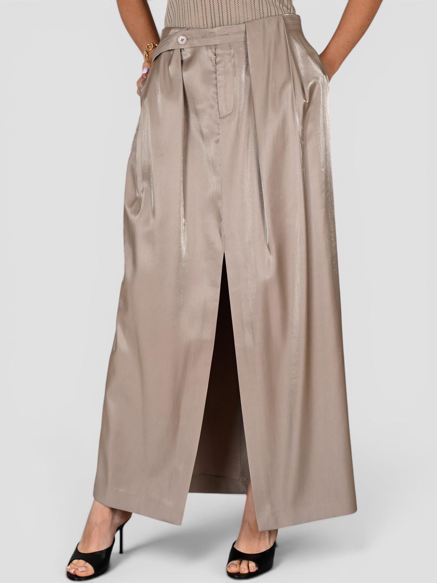 Gonna lunga G050 T003 fluida taupe G050-T003 TAUPE ISABELLE BLANCHE PARIS 