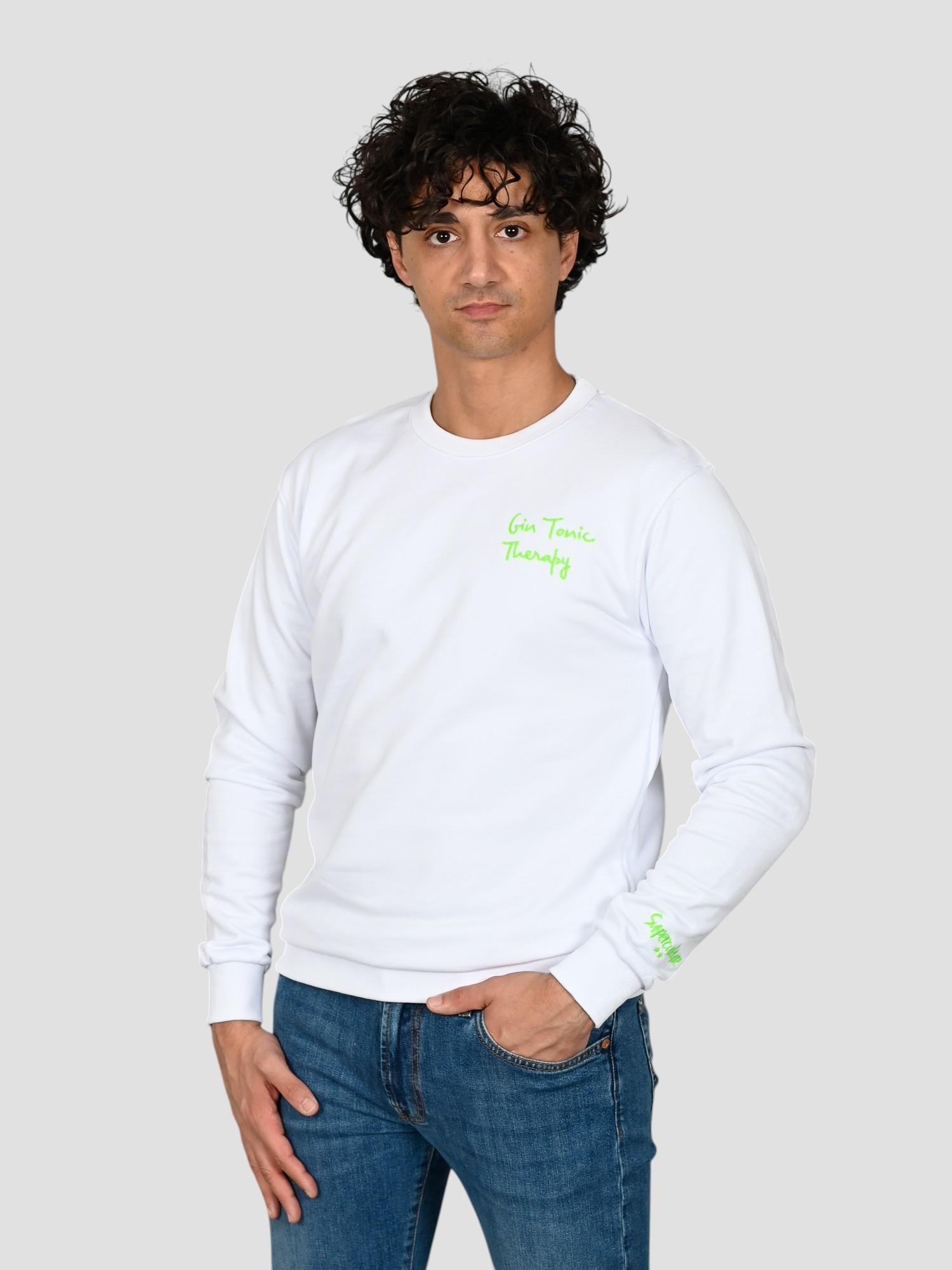 Felpa leggera A1107 BIANCO gin tonic A1107 BIANCO SUPERCULTURE CLOTHING 