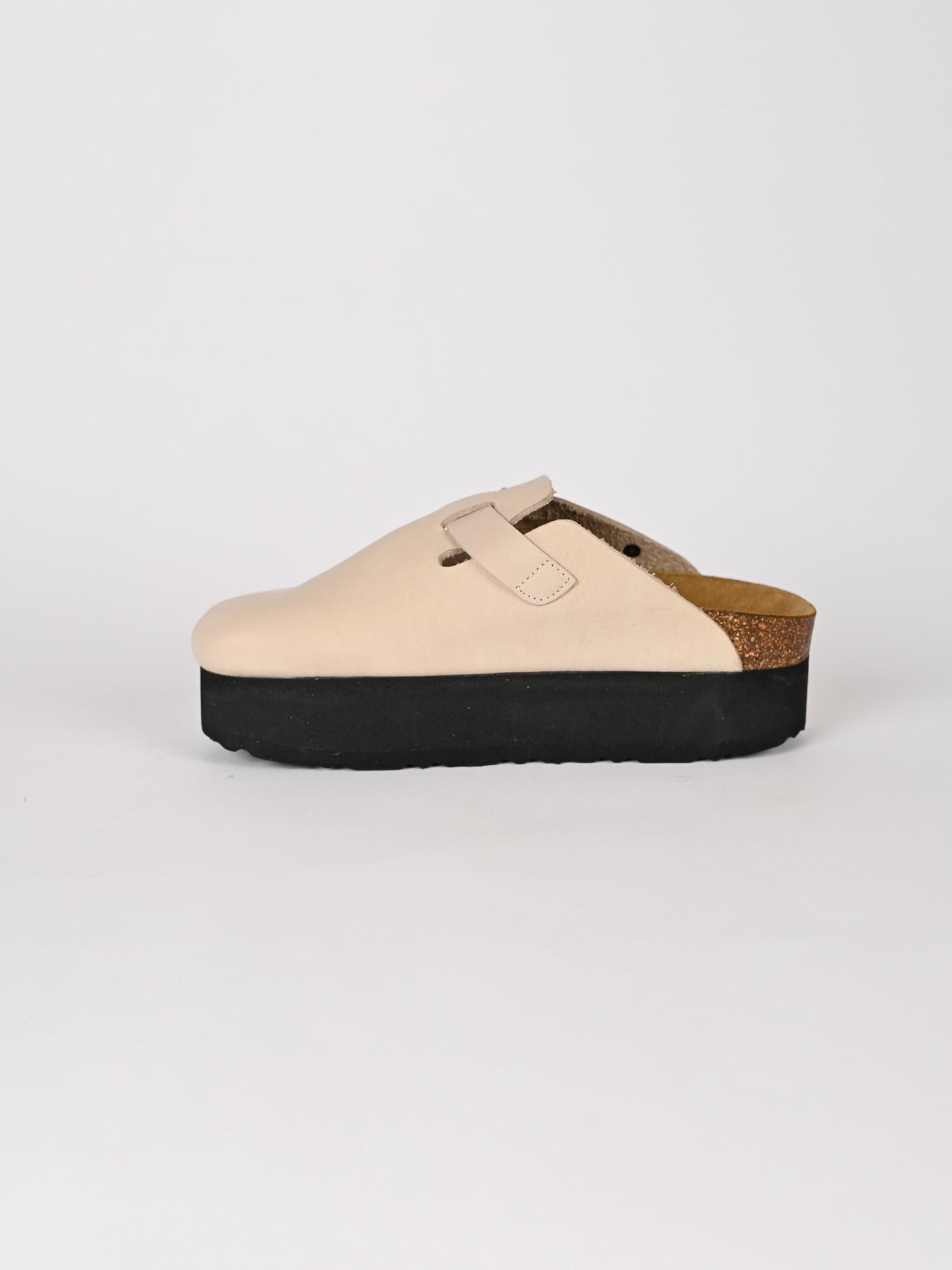 Sabot donna MARIA beige in pelle MARIA580 WHITE CUBANAS 
