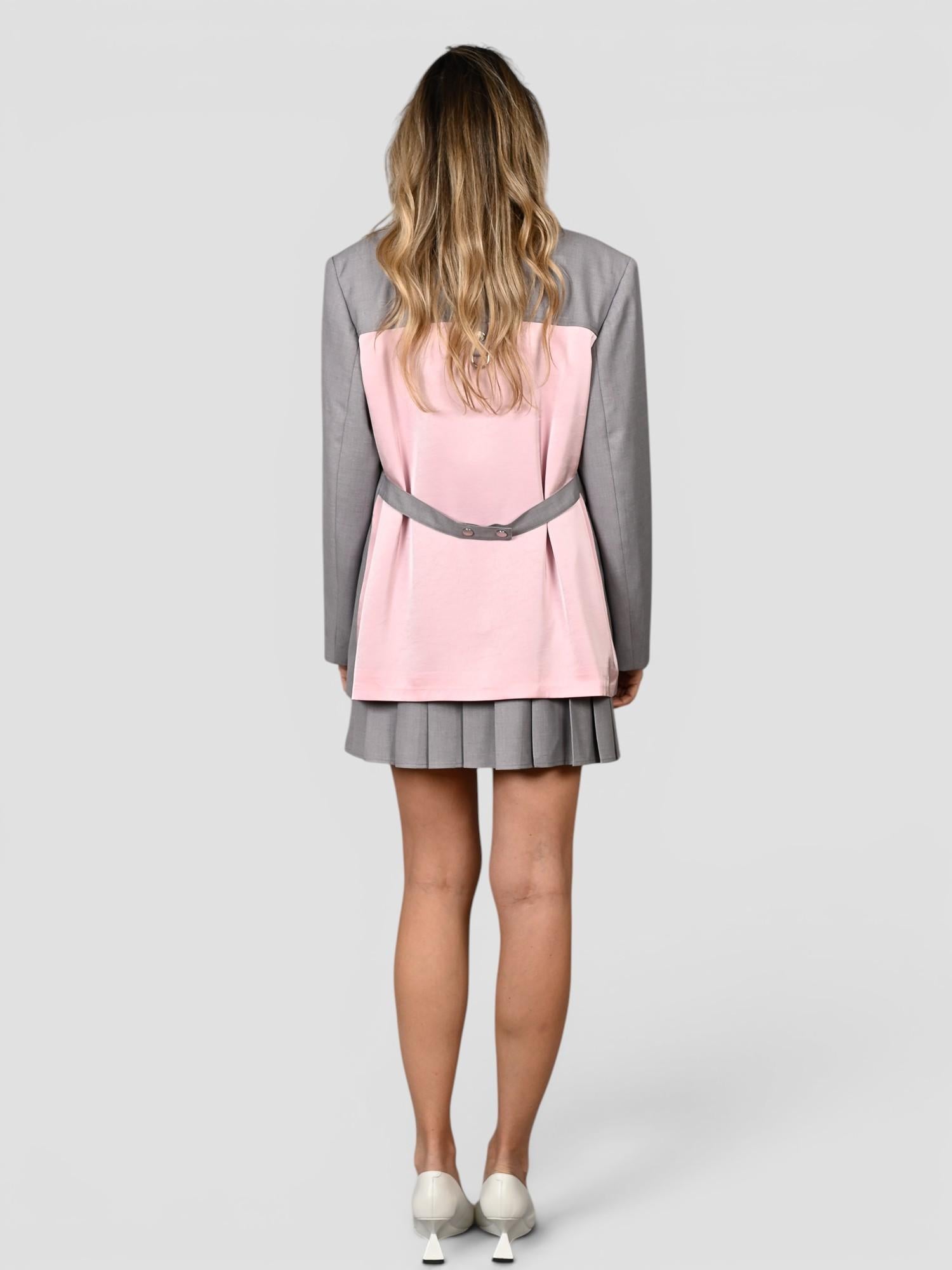 Blazer contrasto J085 T007 grigio melange J085-T007 GRIGIO MELANGE ISABELLE BLANCHE PARIS 