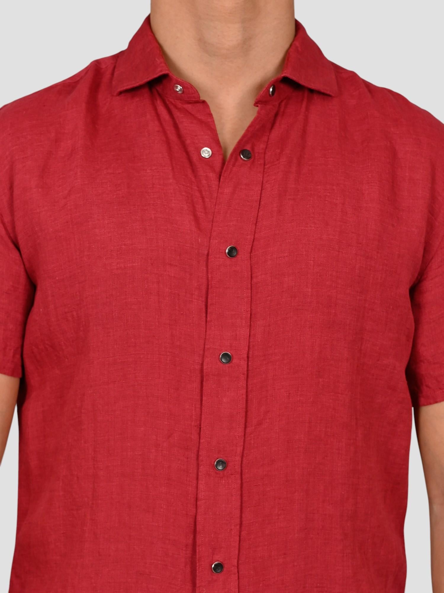 Camicia amaranto 16U4 8837 puro lino 16U48837 007 MARCUS 