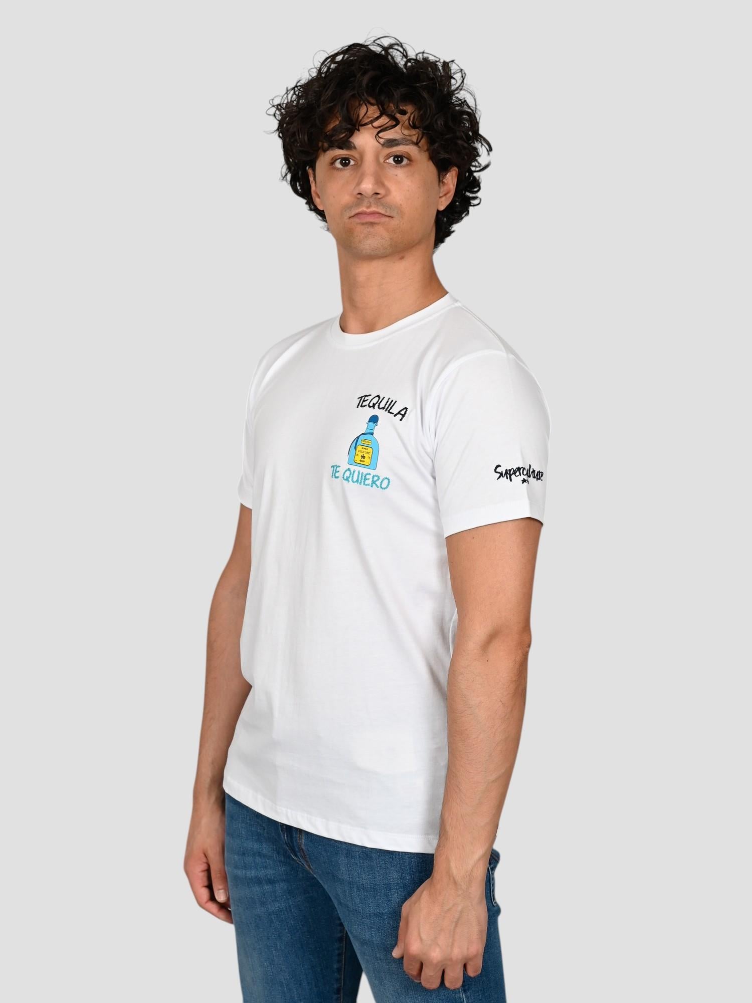 T-shirt A1105  WHITE tequila te quiero A1105 WHITE SUPERCULTURE CLOTHING 
