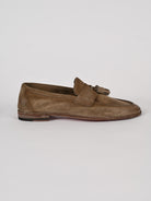 Moccasino uomo tortora con nappine 1856VELOUR 2011 TORTORA CORVARI 