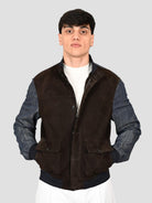 Giubbino ARGO DENIM suede dark brown ARGO DENIM DARK BROWN THE JACK LEATHERS 