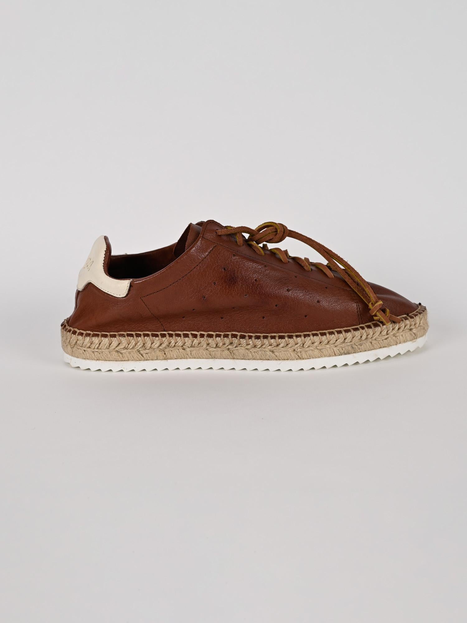 Espadrillas stringata LYON CUT BROWN pelle lavata LYON CUT BROWN LAGOA 